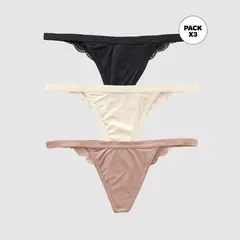 LEONISA - Tanga brasileña de Algodón Mujer