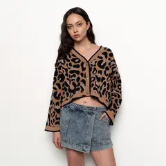 DENIMLAB - Cardigan Mujer Animal print