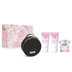 VERSACE - Set de perfume Mujer incluye Bright Crystal EDT 90 ml, Shower Gel 100 ml, Body Lotion 100 ml, GWP