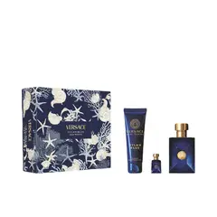 VERSACE - Set de perfume Hombre incluye Dylan Blue Pour Homme EDT 100 ml, Body Shower Gel 100 ml, EDT 5 ml