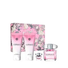 VERSACE - Set de perfume Mujer incluye Bright Crystal EDT 90 ml, EDT 5 ml, Body Lotion 100 ml, Body Shower Gel 100 ml