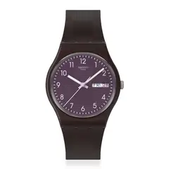SWATCH - Reloj Unisex Weaving Wonders. Reloj Silicona Marrón SO28C700