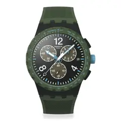 SWATCH - Reloj Unisex Olive Rush. Reloj Silicona Verde SUSB421