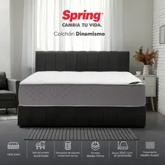 COLCHONES SPRING - Colchón Spring Queen Firmeza Media Ortopédico Resortado Dinamismo 160 x 190 cm