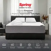 COLCHONES SPRING - Colchón Spring King Firmeza Media Ortopédico Resortado Dinamismo 200 x 200 cm + 2 Almohadas + Protector