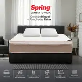 COLCHONES SPRING - Colchón Spring King Firmeza Media Ortopédico Resortado Niquel 200 x 200 cm + 2 Almohadas