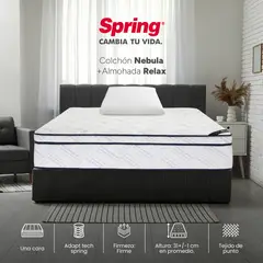 COLCHONES SPRING - Colchón Spring Semidoble Firme Ortopédico Resortado Nebula 120 x 190 cm + Almohada
