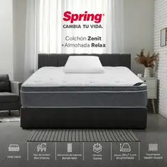 COLCHONES SPRING - Colchón Spring Sencillo Firmeza Suave Ortopédico Resortado Zenit 100 x 190 cm + Almohada