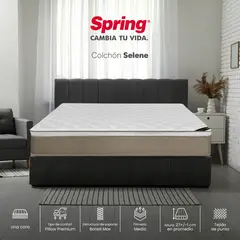 COLCHONES SPRING - Colchón Spring Sencillo Firmeza Media Ortopédico Resortado Selene 100 x 190 cm