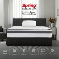 COLCHONES SPRING - Colchón Spring Sencillo Firmeza Media Ortopédico Resortado Duna 100 x 190 cm + Almohada