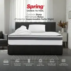 COLCHONES SPRING - Colchón Spring Semidoble Firmeza Media Ortopédico Resortado Duna 120 x 190 cm + Almohada + Protector