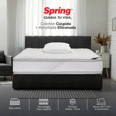 COLCHONES SPRING - Colchón Spring Semidoble Firme Espumado Cuspide 120 x 190 cm + Almohada