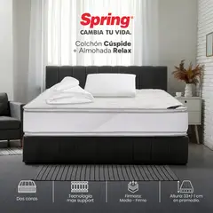 COLCHONES SPRING - Colchón Spring Sencillo Firme Espumado Cuspide 100 x 190 cm + Almohada + Protector