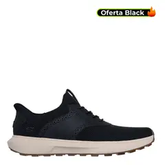 SKECHERS - Tenis Slip Ins Moda Invader Foxtrot Hombre Negros