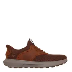 SKECHERS - Tenis Slip Ins Moda Invader Foxtrot Hombre Cafés