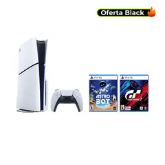 PLAYSTATION - Consola PS5 Slim Estandar + 2 Videojuegos | 1 TB de Almacenamiento | Lector de Disco | Play Station 5 | Videojuegos Incluidos Astro Bot y Gran turismo 7