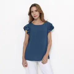 APOLOGY - Blusa Mujer Con aplique Manga corta
