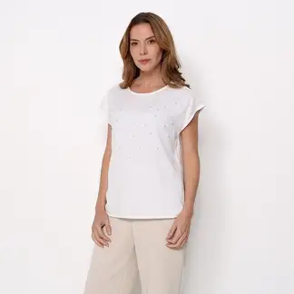 APOLOGY - Blusa Mujer Con aplique Manga corta