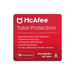 MCAFEE - Pin Virtual Protección total 10 usuarios