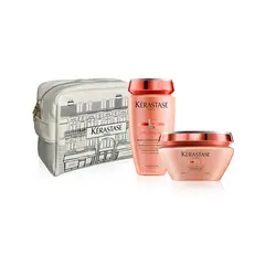 KERASTASE - Tratamiento capilar Pack Navidad: Discipline Set Anti-Frizz + cosmetiquera
