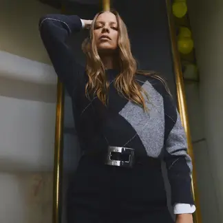 MANGO - Saco Mujer de Rombos