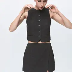 MANGO - Falda Mini Mujer de Cuadros