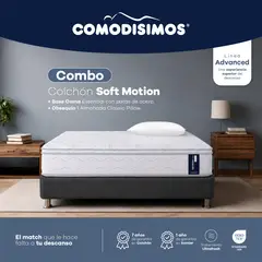 COMODISIMOS - Combo Colchón Soft Motion 120x190 + Somier Gris + 1 almohada