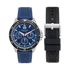 NAUTICA - Reloj Hombre NCT Windrose. Reloj Silicona Azul NAPWRF409