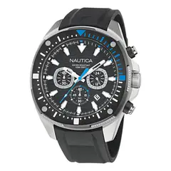 NAUTICA - Reloj Hombre NCT Bluesail. Reloj Silicona Negro NAPBSF501