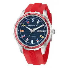 NAUTICA - Reloj Hombre NST Everyday. Reloj Silicona Rojo NAPNSF510