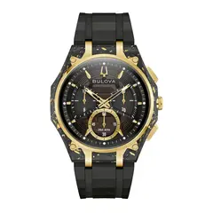 BULOVA - Reloj Hombre Progressive Sport. Reloj Silicona Negro 98A328