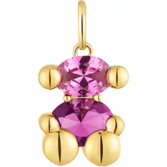 TOUS - Colgante pequeño motivo oso con baño de oro 18 kt sobre plata y rubí creada en laboratorio Color Bear LGG