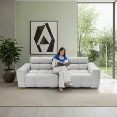 MICA - Sofá cama MIKKELI 228X91X78 3 puestos Poliéster