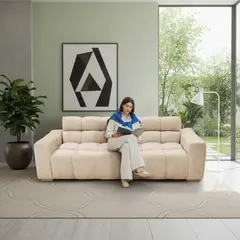 MICA - Sofá cama MIKKELI 228X91X78 3 puestos Poliéster