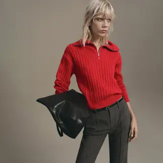 MANGO - Saco Mujer Trenzado