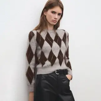 MANGO - Saco Mujer de Rombos