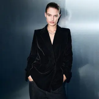 MANGO - Blazer Mujer de Terciopelo