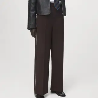 MANGO - Pantalón Recto Mujer Tiro medio