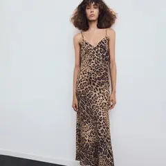 MANGO - Vestido Mujer Medio Casual Animal print