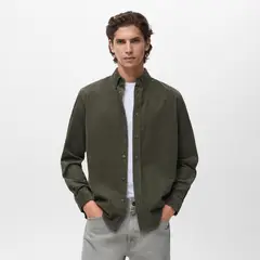 MANGO - Camisa Hombre Manga larga de Algodón