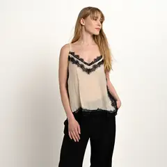 BASEMENT - Blusa Mujer con Encaje Sin mangas