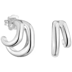 TOUS - Aretes doble aro de plata Line