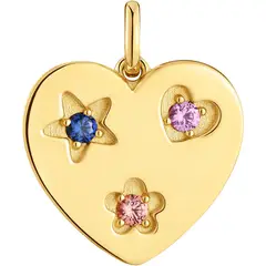TOUS - Dije corazón con baño de oro 18 kt sobre plata y zafiros creados en laboratorio Sweet Dolls LGG