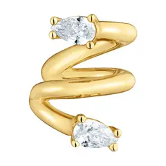 TOUS - Earcuff con baño de oro 18 kt sobre plata y diamantes creados en laboratorio Lio LGD