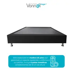 COLCHONES VONNEL - Base Cama Pata Inox Vonnel Sencillo 100 x 190 cm Negro