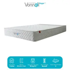 COLCHONES VONNEL - Colchón Sencillo Vonnel Ortopedico Resortado 100 x 190 cm Moon