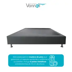 COLCHONES VONNEL - Base Cama semidoble Pata Inox Vonnel 120 x 190 cm Grafito