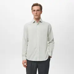 MANGO - Camisa Hombre Manga larga de Algodón