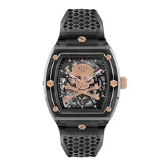PHILIPP PLEIN - Reloj Hombre The Skeleton Crystal. Reloj Poliuretano Negro PWPTA0424