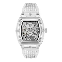 PHILIPP PLEIN - Reloj Hombre The Skeleton Crystal. Reloj Poliuretano Blanco PWPTA0524